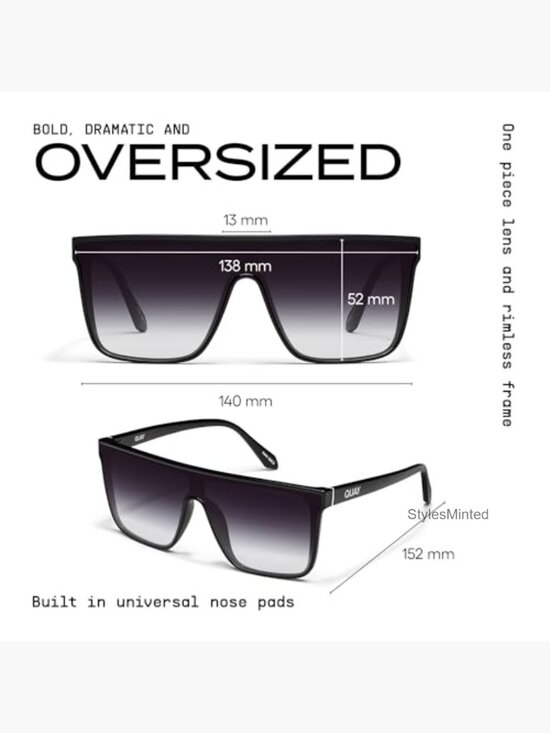 Oversized Shield Sunglasses UV Protected Everyday Wear